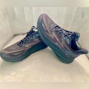 Hoka Clifton 9, Men’s All Black Sneakers (Special Edition, The Rundown)